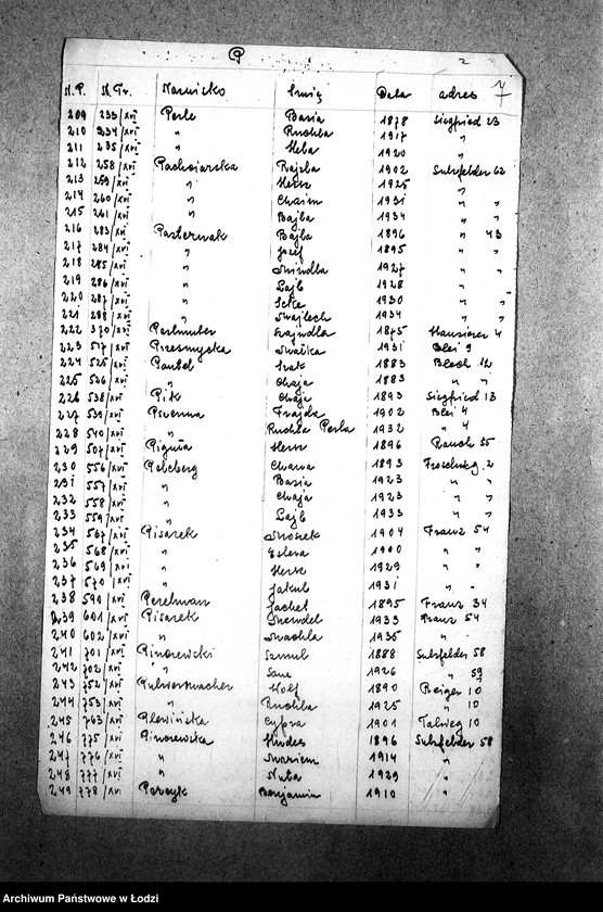 Obraz 9 z jednostki "[Wykazy imienne Żydów wysiedlonych z getta łódzkiego]"