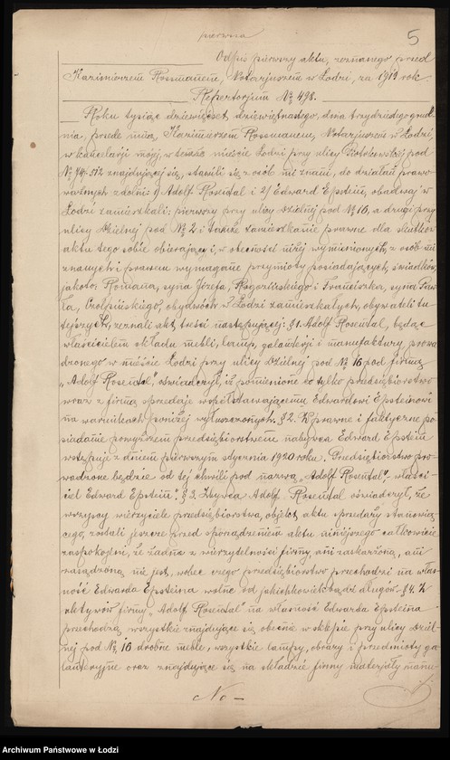 Obraz 7 z jednostki "Adolf Rosenthal - fabryka i skład mebli"