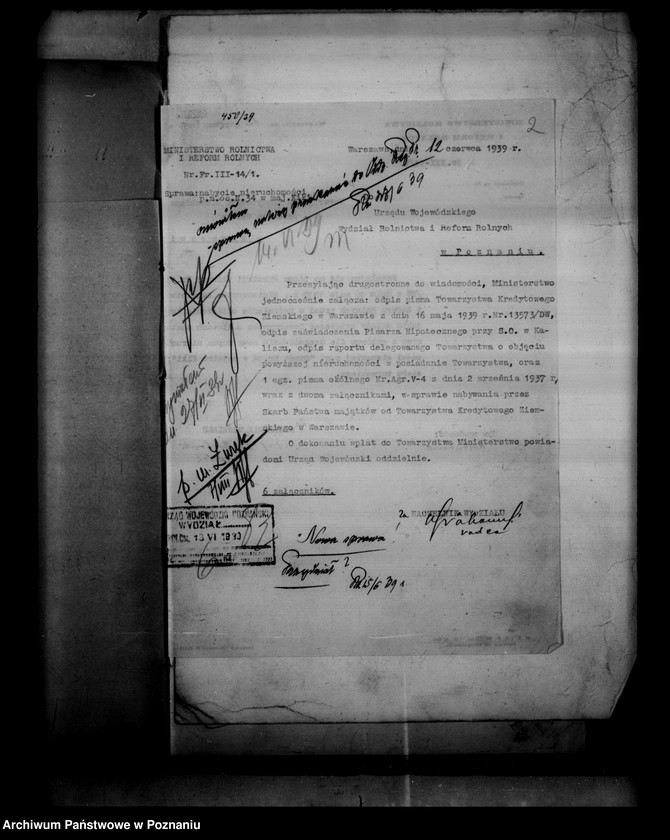 Obraz 6 z jednostki "Towarzystwo Kredytowo-Ziemskie w Warszawie, nabywanie nieruchomości w trybie art. 8 ust. O wykonaniu reformy rolnej"