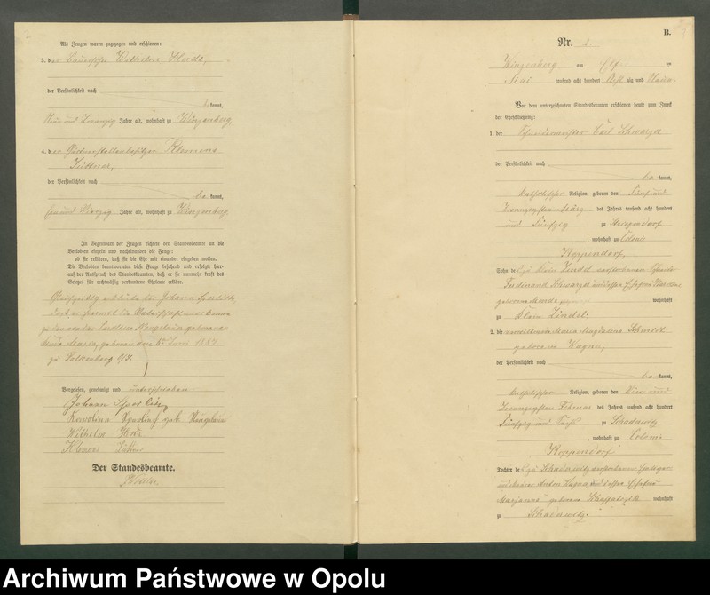 image.from.unit.number "Heiraths-Haupt-Register Standesamts Winzenberg pro 1889"