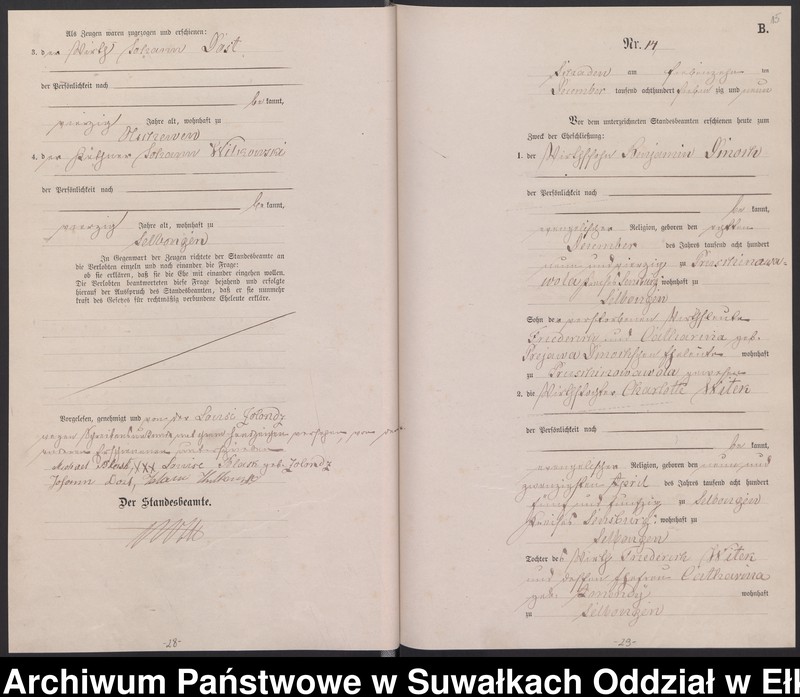 image.from.unit.number "Heiraths-Haupt-Register des Königlich Preussischen Standes-Amtes Schaden Kreis Sensburg"