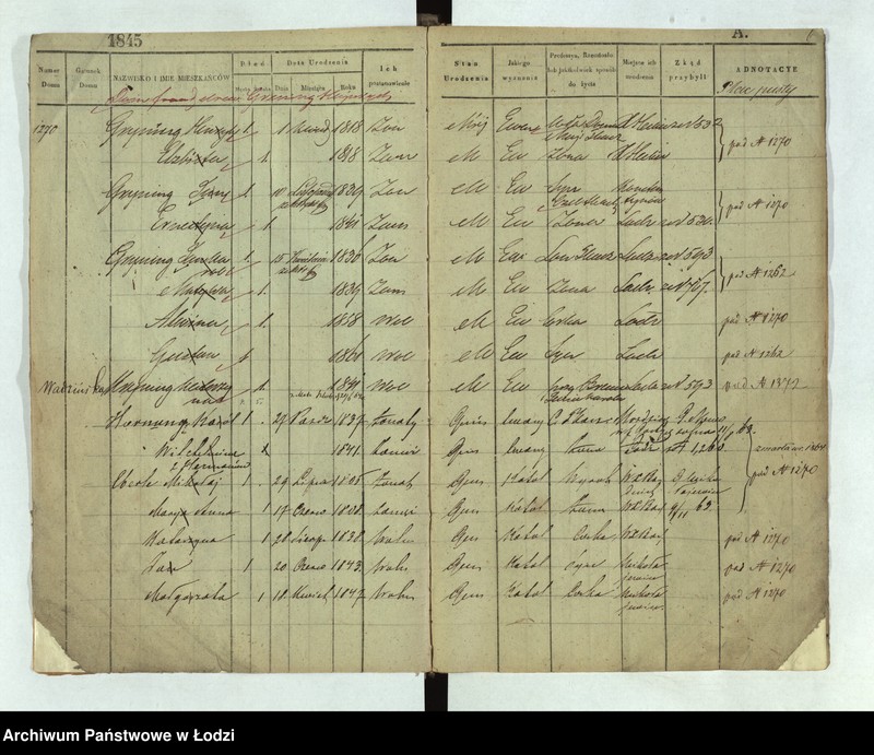 Obraz 6 z jednostki "[Księga ludności stałej Łódź nr 1269-1445]"