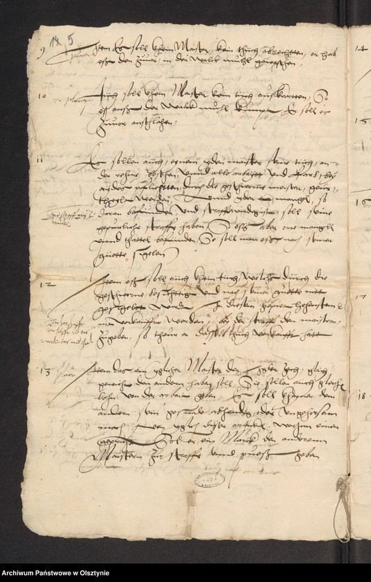 image.from.unit.number "Hohenstein [ Olsztynek].Tuchmacher. Gewerksrolle (darin n. Rolle v. [von] J. [Jahre] 1439)"