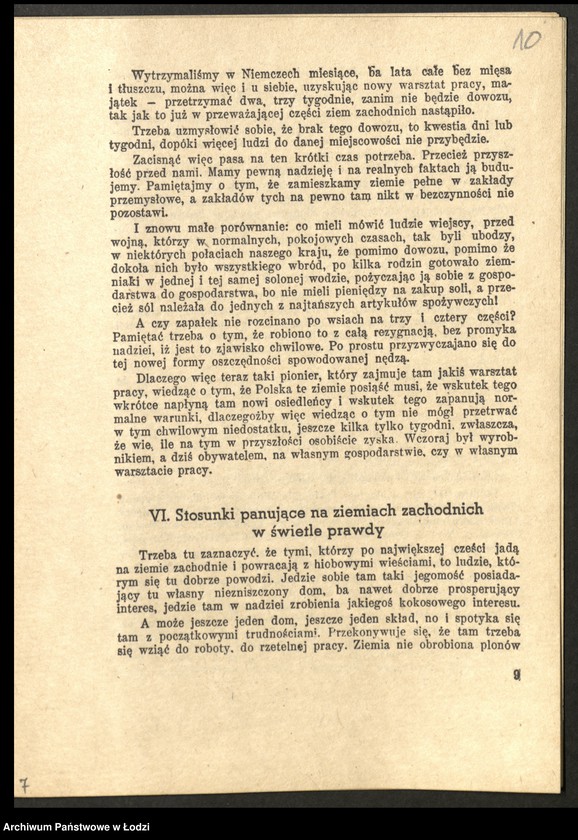Obraz 11 z jednostki ""Życie Gospodarcze" (dwutygodnik - numer specjalny poświęcony gospodarstwu Ziem Odzyskanych), "Prawda o Ziemiach Zachodnich" -Mirosław Bezłuda"