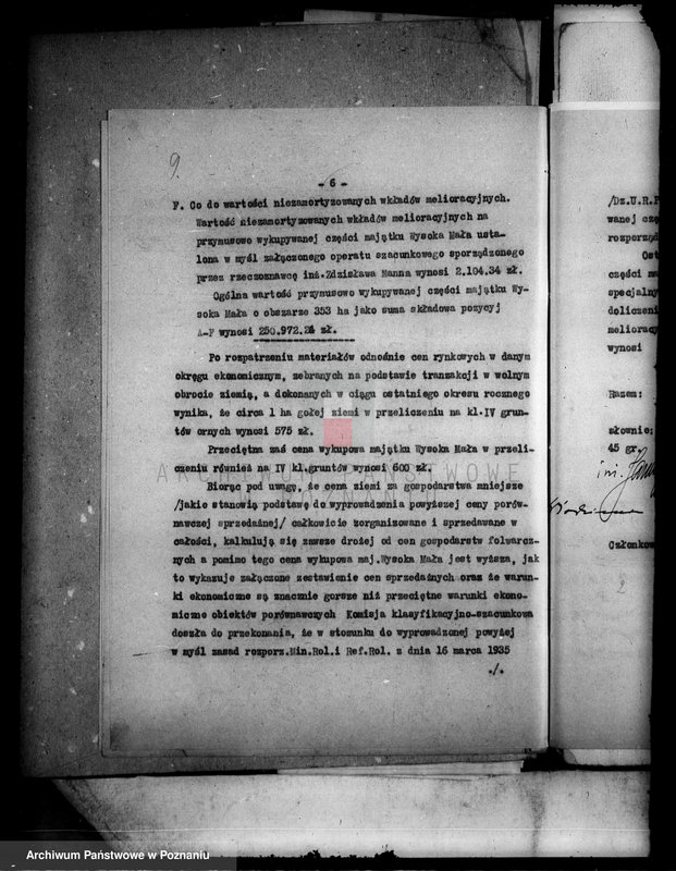 Obraz 13 z jednostki "Operat szacunkowy gruntów przymusowo wykupionych z majątku Wysoka-Mała powiatu wyrzyskiego"