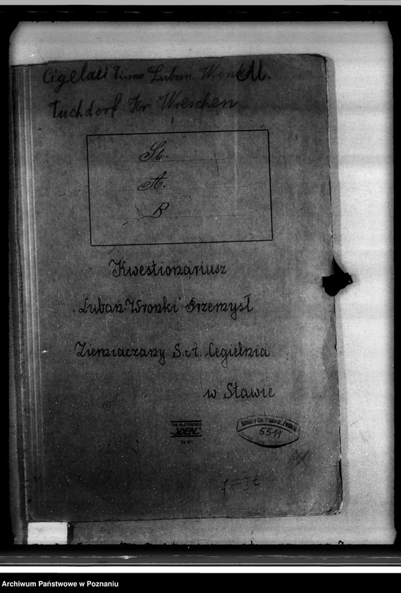 Obraz 4 z jednostki "Kwestionariusz Przemysłu Ziemniaczanego Lubań-Wronki S.A. Cegielnia w Stawie /powiat wrzesiński/"