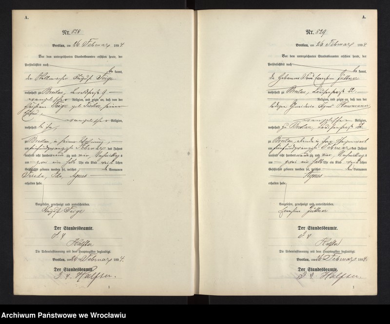 image.from.unit.number "Geburts-Haupt-Register Breslau II 1894 Band 3"