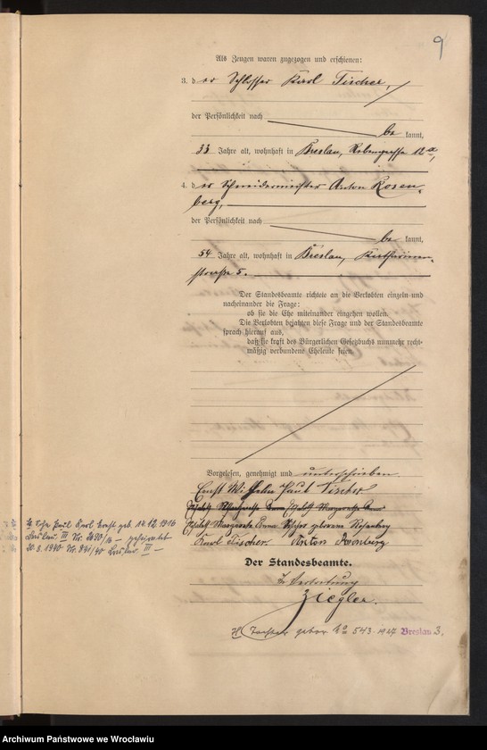 image.from.unit.number "Heiraths-Haupt-Register Breslau I 1910 Band 3"