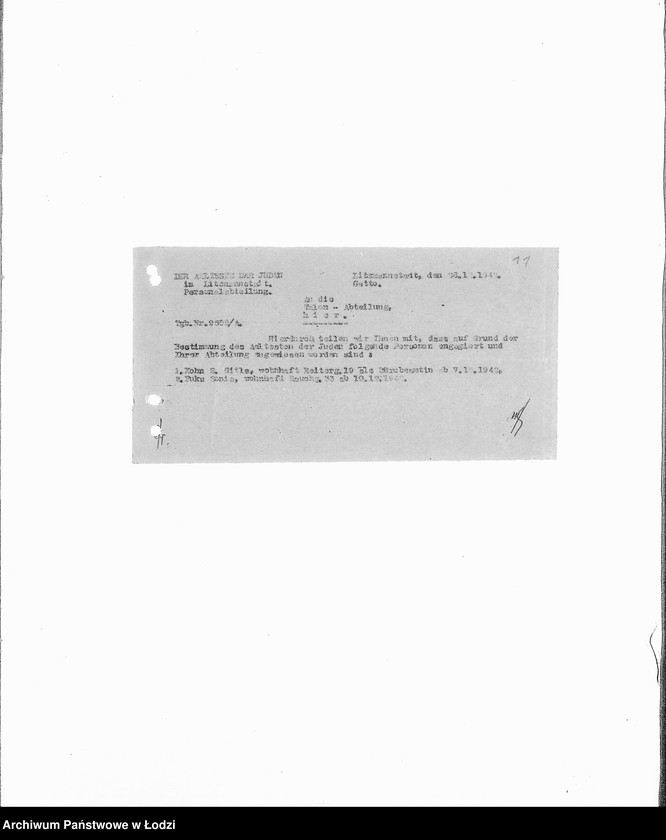 Obraz 14 z jednostki "[Korespondencja z wydziałami: Odzieży, Spraw Specjalnych, Centralnym Biurem Resortów Pracy, Ubezpieczeń, Próśb i Zażaleń oraz innymi w sprawach personalnych, zatrudnienia i płac] "