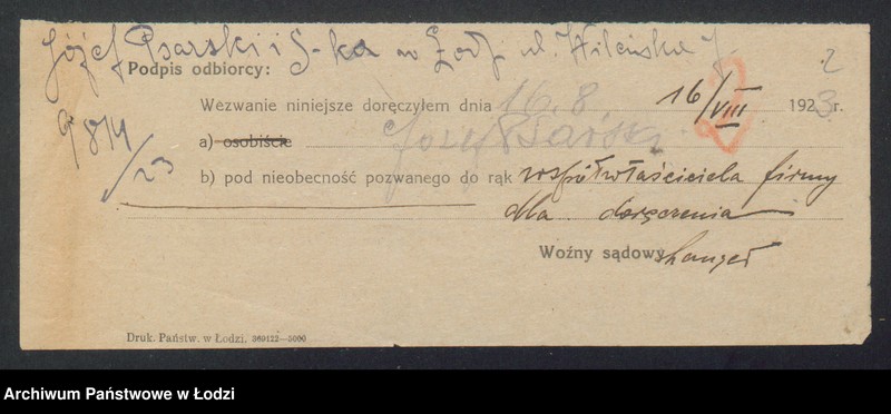 Obraz 4 z jednostki "Józef Psarski i S-ka- zakład ogrodniczy"