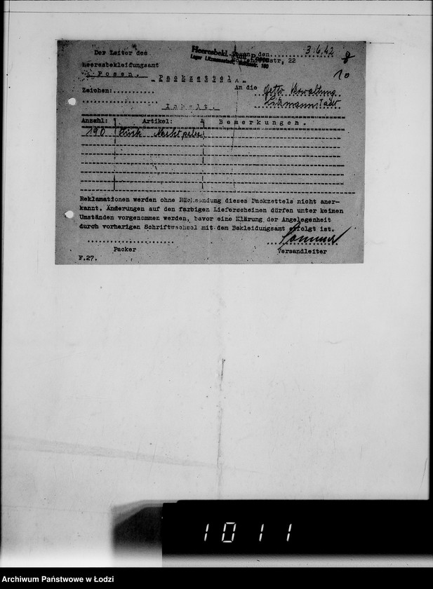 Obraz 14 z jednostki "Kriegsauftrag R.30. Rein.von Pelzen 32 HBA Posen"