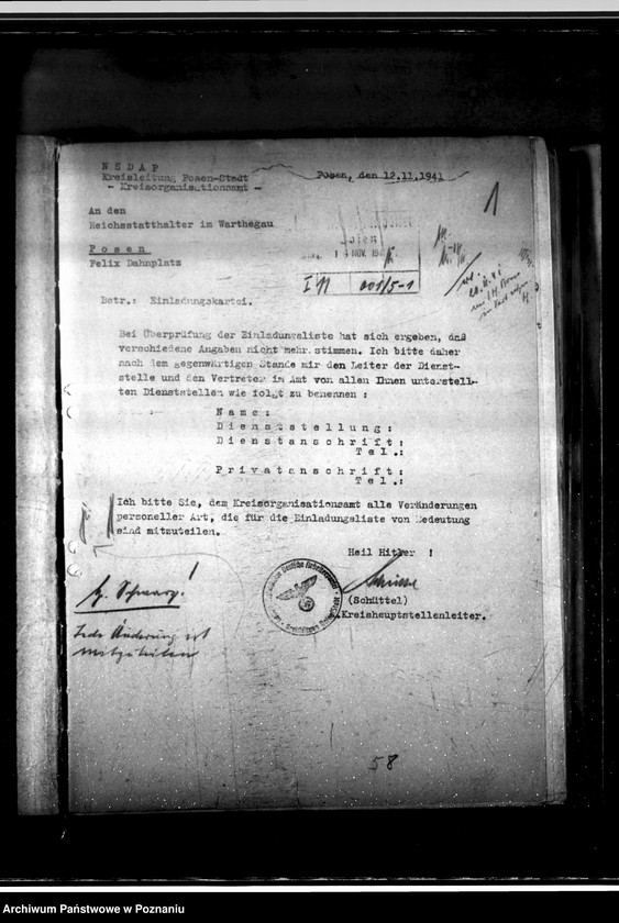 Obraz 5 z jednostki "Einladungsliste (na uroczystości państwowe itp.)"