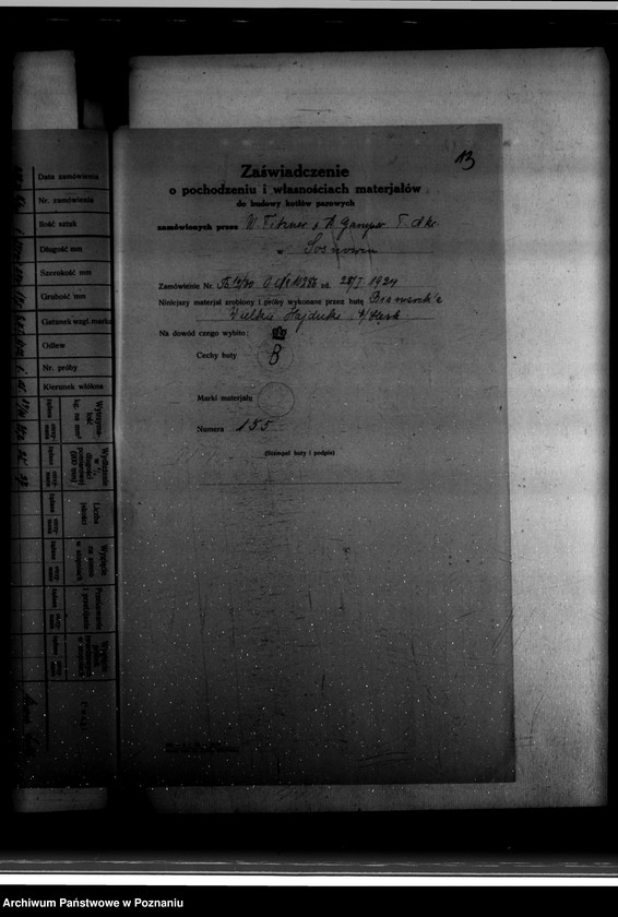 Obraz 14 z jednostki "Cukrownia w Śodzie Towarzystwo Akcyjne Nr woj. kotła 122"