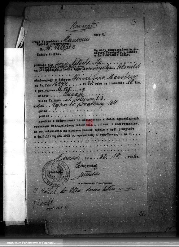 Obraz 7 z jednostki "Fabryka maszyn Nitsche i Ska w Poznaniu nr woj. kotła 164"