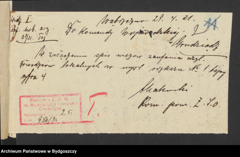 image.from.unit.number "Raporty dotyczące podziału Komend. Powiatowych Zachodniej Straży Obywatelskiej Pomorze na baony"