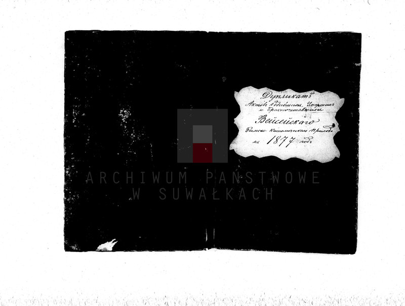 image.from.unit.number "Duplikat aktov rodivšichsja, umeršich i brakosočetavšichsja vejsejskogo rimsko-katoličeskogo prichoda na 1877 god"