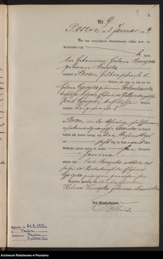 Obraz 12 z jednostki "Księga urodzeń t. I"