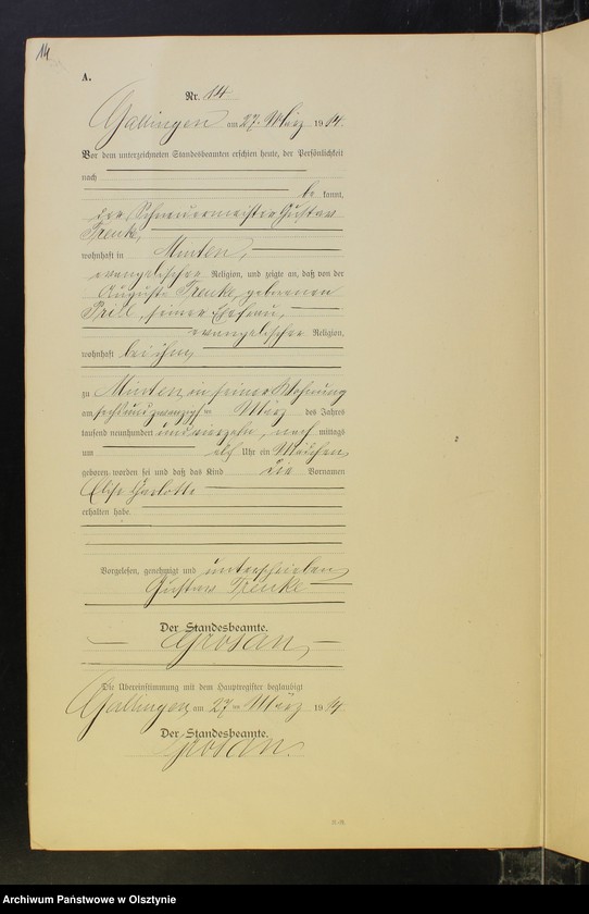 image.from.unit.number "Geburts-Neben-Register Nr 1 - 65 [ Księga urodzeń - wtóropis ]"
