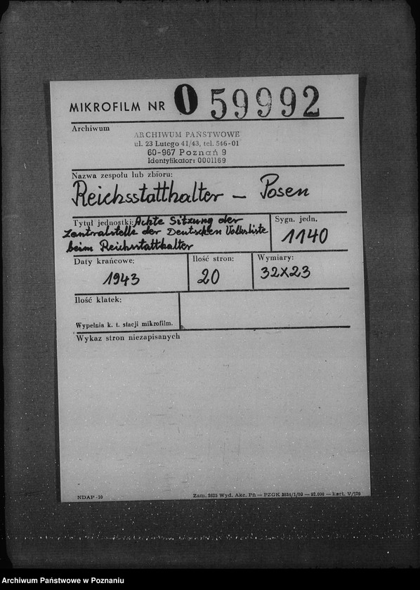 Obraz 2 z jednostki "Achte Sitzung der Zentralstelle der Deutschen Volksliste beim Reichsstatthalter"