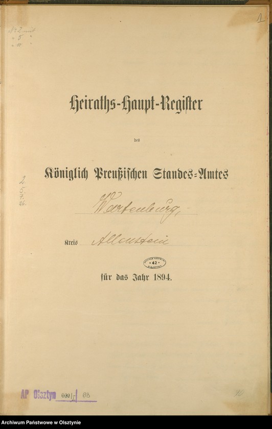 image.from.unit.number "Heiraths-Haupt-Register Nr 1 - 26"