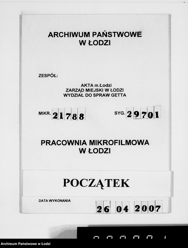 Obraz 1 z jednostki "[Przekazy pieniężne zagraniczne na Sonderkonto nr 12300 na adres Ch.Rumkowskiego]"