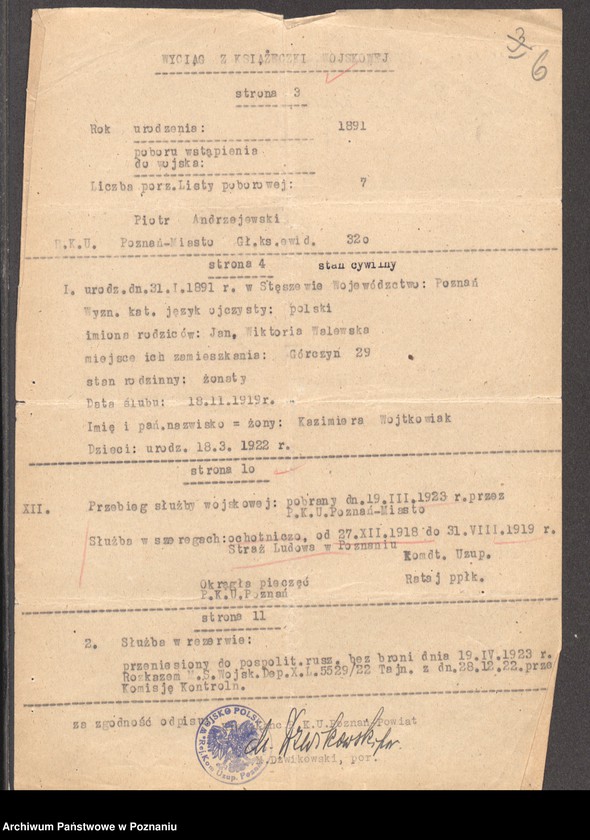 Obraz 19 z jednostki "Życiorysy powstańców wielkopolskich: A - tom ll /Andrzejewski Piotr - Augustyniak Szczepan/."