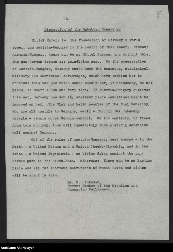 image.from.unit.number "Problemy polityczne i strategiczne Austro-Węgier i państw bałkańskich. Memoriały. Korespondencja. Wycinki prasowe; Załączniki: mapa kolei Austro-Węgier, 1918 r.: w Oddz. III AAN"