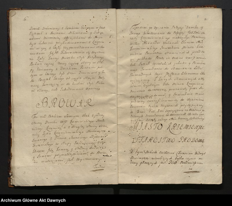 image.from.unit.number "Lustracja Starostw y Krolewszczyzn w wojewodztwie wołyńskim powiecie krzemienieckim leżących."