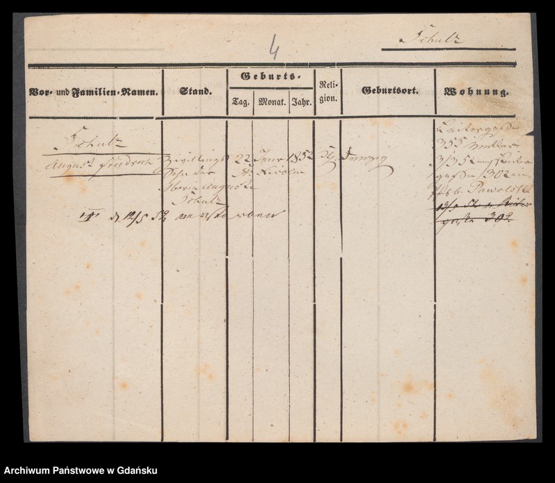 image.from.unit.number "Karty meldunkowe: Schulz August - Schulz Ernst"