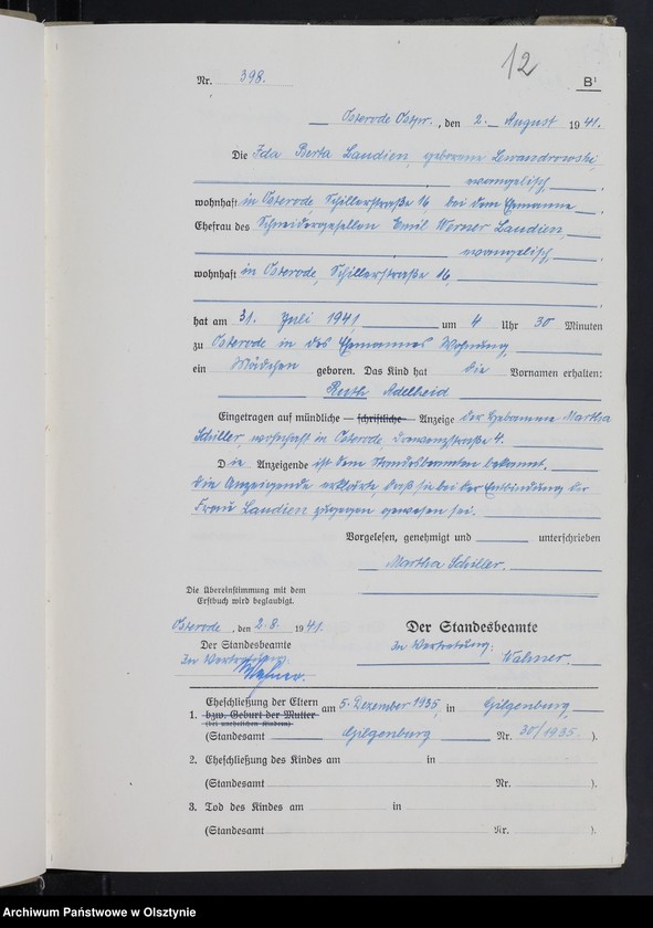 Obraz 14 z jednostki "Geburtenbuch/Zweitbuch/Tom II,Nr 388 - 706"