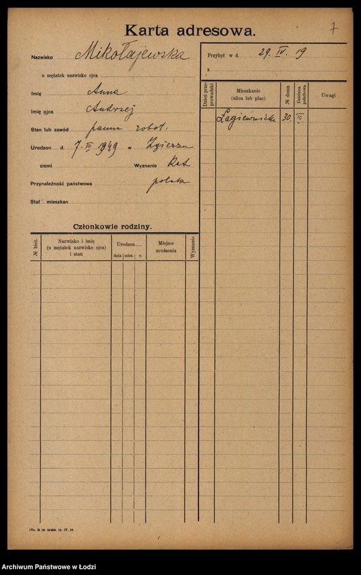 Obraz 10 z jednostki "[Spis ludności Łodzi] Mikołajew - Milchteich"
