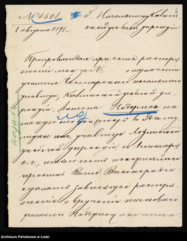 Obraz 6 z jednostki "O službe učitelja Antona Poderisa"