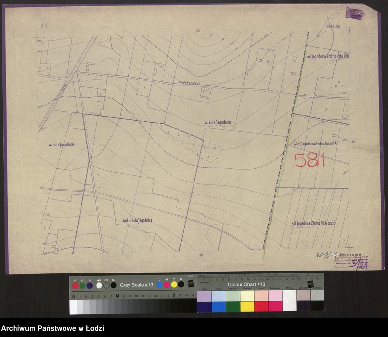 Obraz 1 z jednostki "Plan m. Łodzi 1:2000 z oznaczeniem podziału miasta na Obwody Komitetów Blok. Sekcja NW28"