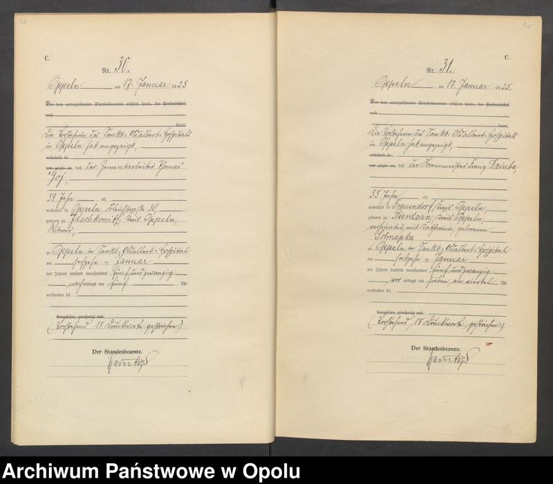 Obraz 18 z jednostki "[Rejestr zgonów] 1925 Tom I Nr 1-449"