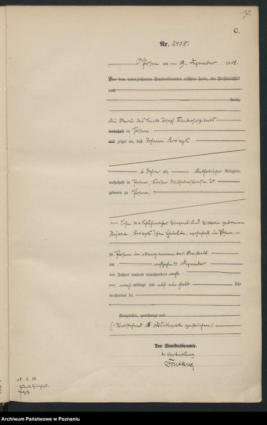 Obraz 19 z jednostki "Księga miejscowa zgonów tom V [Rejestr główny zgonów]"