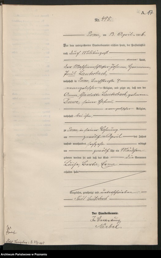 Obraz 19 z jednostki "Księga miejscowa urodzeń tom II [Rejestr główny urodzeń]"