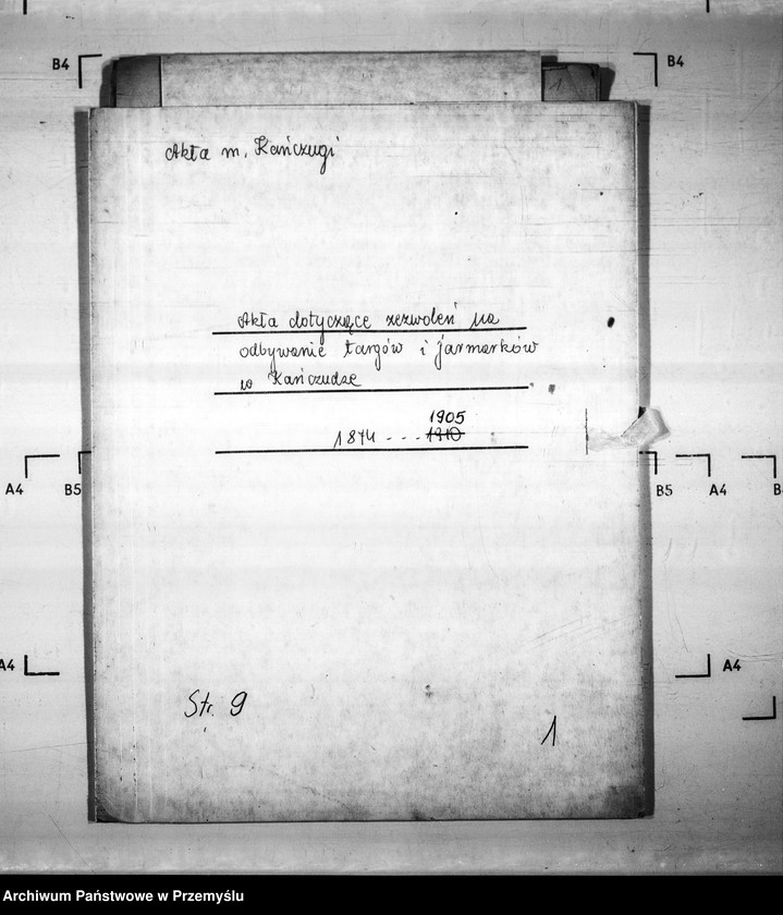 Obraz z jednostki "Akta dotyczące zezwoleń na odbywanie targów i jarmarków w Kańczudze"