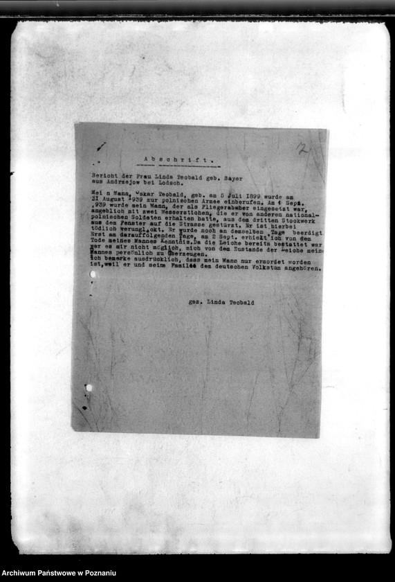 Obraz 10 z jednostki "Akten betr. Fätigkeits- und Fahrt berichte der Zweigrtelle Londreh (Łódź)"