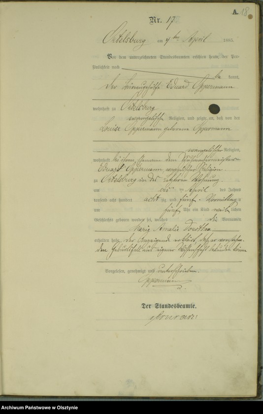 image.from.unit.number "Geburts-Haupt-Register Nr 1 - 98"