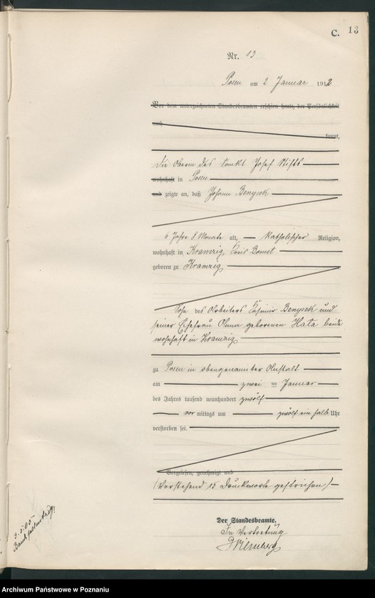 Obraz 15 z jednostki "Księga miejscowa zgonów tom I [Rejestr główny zgonów]"