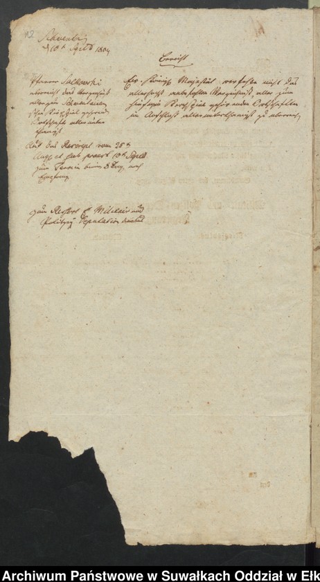 image.from.unit.number "Tabellarichen Nachrichten über den Zustand des Kirchspiels Schwentainen Dom. Amt Polomen in der Lyckschen Inspection"