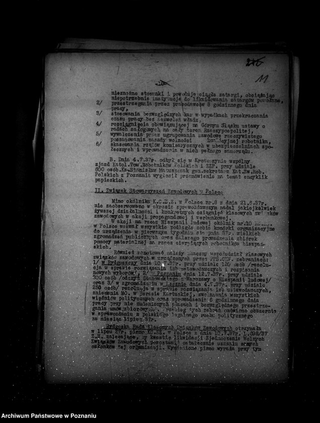 Obraz 16 z jednostki "Sprawozdania okresowe /miesięczne ze stanu bezpieczeństwa/ za miesiące lipiec, sierpień, wrzesień 1937 r. /nr 7-9/"