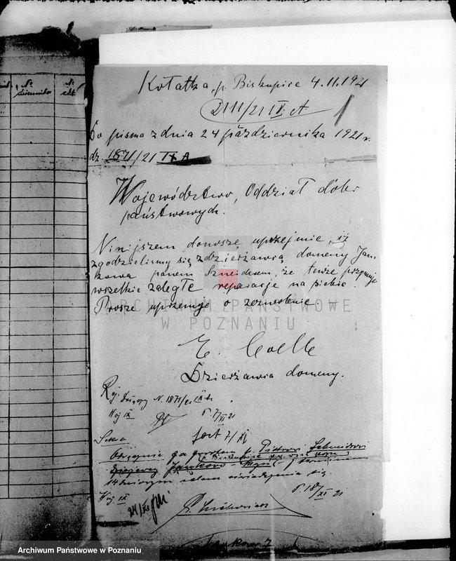 Obraz 5 z jednostki "Sprawy budowlane majątku państwowego Jankowo-Młyn"