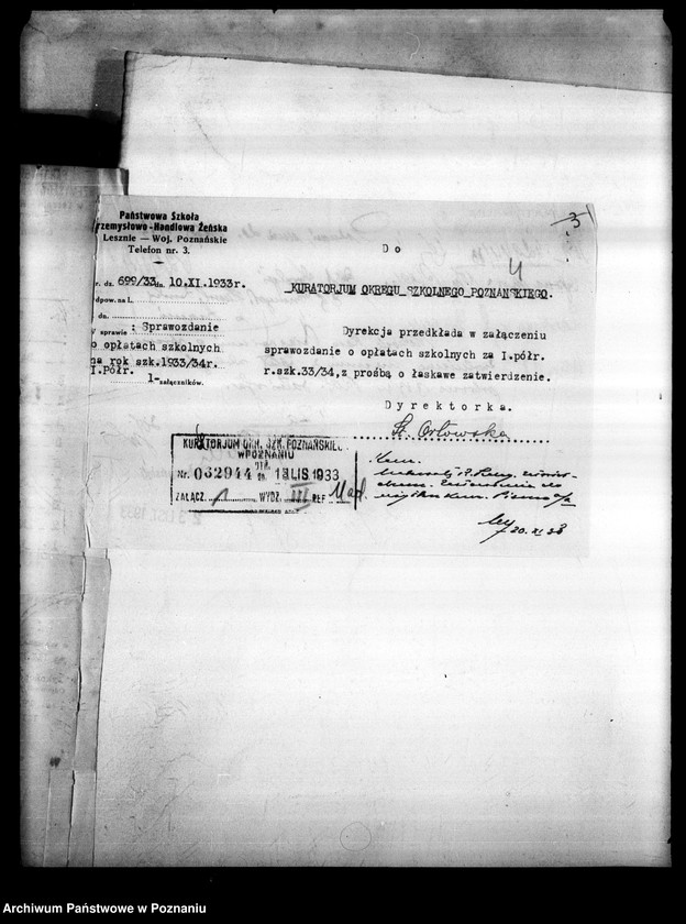 Obraz 8 z jednostki "Państwowa Szkoła Przemysłowo Handlowa Żeńska- Leszno [wykaz abiturientek]"