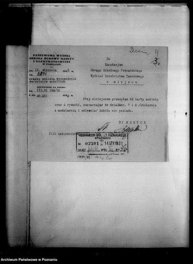 Obraz 7 z jednostki "[Akta ogólne dotyczące szkolnictwa zawodowego między innymi protokoły z egzaminu końcowego w Publicznej Szkole Zawodowej w Poznaniu z 1933 roku]"