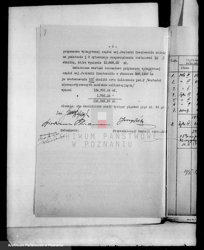 Obraz 12 z jednostki "Operat szacunkowy gruntów przymusowo-wykupionych z majątku Jeziorki Kosztowskie powiatu wyrzyskiego"