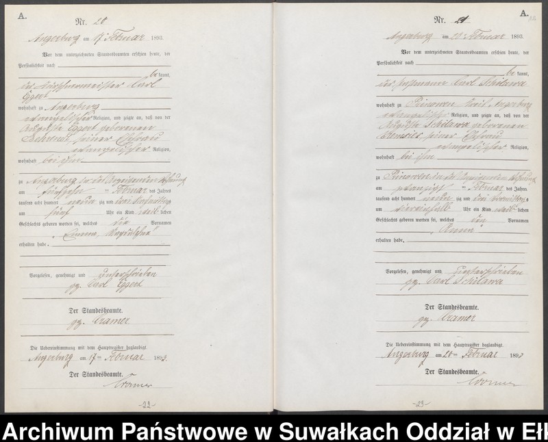 image.from.unit.number "Geburts-Neben-Register des Preussischen Standes-Amtes Angerburg Kreis Angerburg"