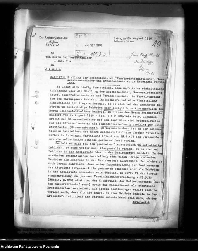 Obraz 14 z jednostki "Korespondencja w sprawie stanowiska urzędów budowlanych, rolnych, wodnych itp."