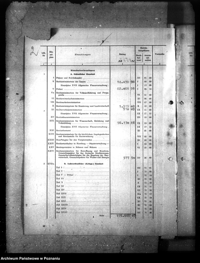 Obraz 6 z jednostki "Abschlussnachweisungen der Reichshauptkasse"
