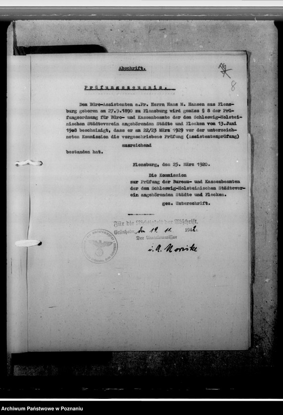 Obraz 12 z jednostki "Hansen, Hans- Martin - komisarz obwodowy"